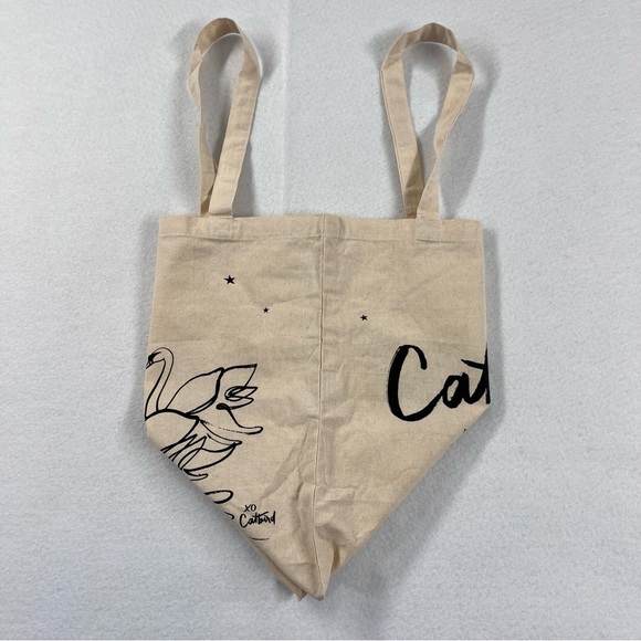 CATBIRD NYC Classic Cotton Tote Bag 14" x 15" Jewelry as Poetry Swan Heart Tote - Picture 4 of 16